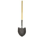 Round-Head Steel Spade with Wooden Handle