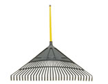 30-prong plastic lawn rake with hollow fiberglass handle