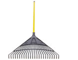 24-prong plastic lawn rake with hollow fiberglass handle