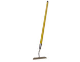 Stainless steel hoe-rake with hollow fiberglass handle